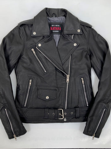 80's Metal Silverline 'Katana' Leather Jacket