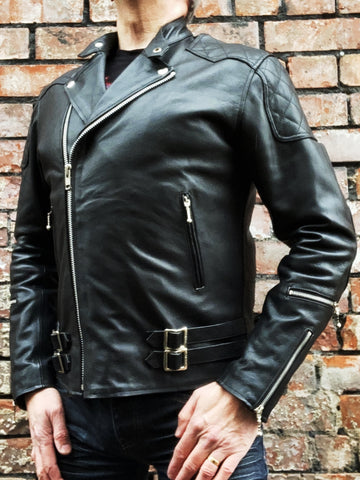 80's Metal Black Diamond 'Blade' Leather Jacket