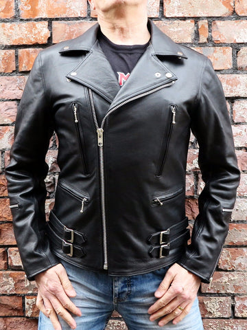 80's Metal Black Diamond 'Bullet' Leather Jacket