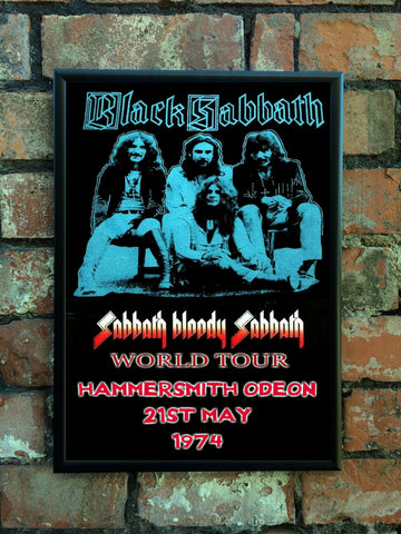 Black Sabbath 1974 'Sabbath Bloody Sabbath' UK Tour Poster